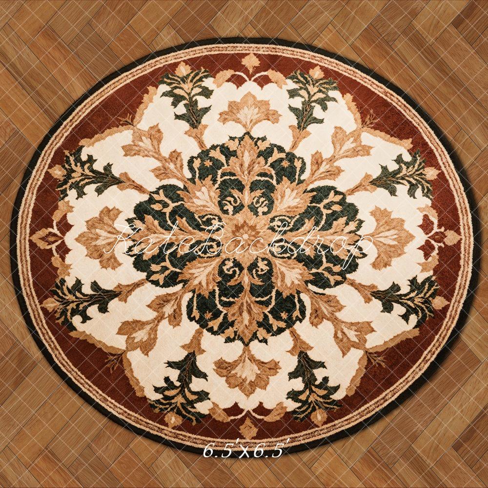 Kate Rond Rétro Floral Tapis de sol Toile de fond conçue par Emetselch - Kate Backdrop FR