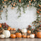 Kate Automne Citrouilles Floral Mur de briques Toile de fond conçue par Emetselch - Kate Backdrop FR