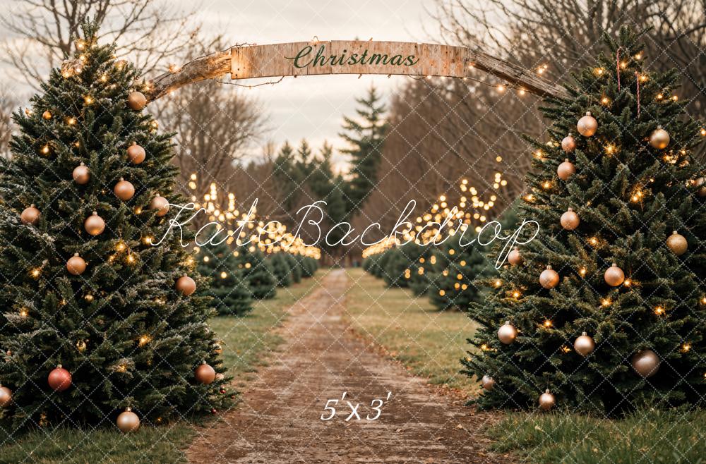 Kate Arbres de Noël Route Décorations Toile de fond conçue par Emetselch - Kate Backdrop FR