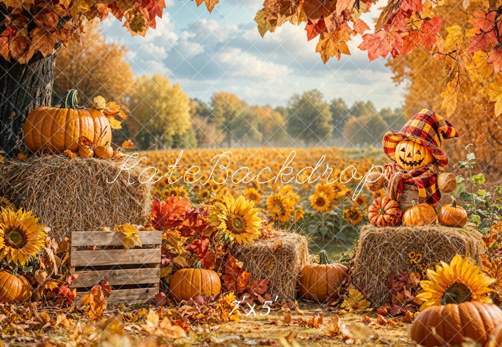 Kate Automne Récolte Champ de tournesol Toile de fond conçue par Emetselch - Kate Backdrop FR