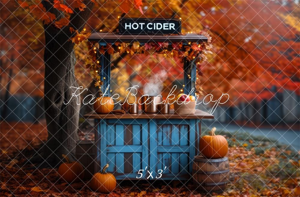 Kate Automne Érable Stand de cidre Pomme Toile de fond conçue par Mini MakeBelieve - Kate Backdrop FR