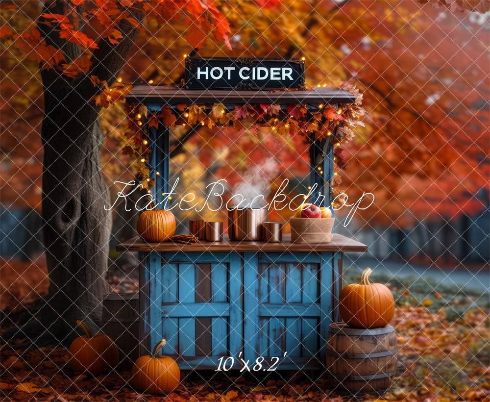 Kate Automne Érable Stand de cidre Pomme Toile de fond conçue par Mini MakeBelieve - Kate Backdrop FR