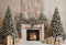 Kate Sapin de Noël Cheminée Bohème Beige Toile de fond conçue par Emetselch - Kate Backdrop FR