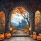 Kate Halloween Arche Érable Château Citrouille Toile de fond conçue par Emetselch - Kate Backdrop FR