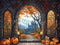 Kate Halloween Arche Érable Château Citrouille Toile de fond conçue par Emetselch - Kate Backdrop FR