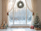 Kate Noël Blanc Fenêtre Couronne Rideau Hiver Toile de fond conçue par Emetselch - Kate Backdrop FR