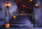 Kate Halloween Escalier Citrouille Toile d'araignée Toile de fond conçue par Emetselch - Kate Backdrop FR