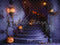 Kate Halloween Escalier Citrouille Toile d'araignée Toile de fond conçue par Emetselch - Kate Backdrop FR