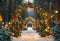 Kate Noël Forêt Arche Lumières Neige Toile de fond conçue par Emetselch - Kate Backdrop FR