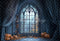 Kate Halloween Gothique Fenêtre Rideaux Bleu Toile de fond conçue par Emetselch - Kate Backdrop FR