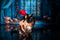 Kate Halloween Gothique Fenêtre Rideaux Bleu Toile de fond conçue par Emetselch - Kate Backdrop FR