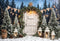 Kate Sapin de Noël Blanc Porte en bois Neige Toile de fond conçue par Emetselch - Kate Backdrop FR