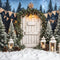 Kate Sapin de Noël Blanc Porte en bois Neige Toile de fond conçue par Emetselch - Kate Backdrop FR