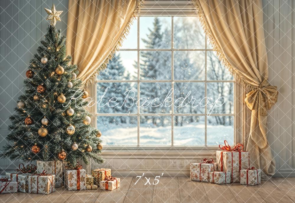 Kate Sapin de Noël Fenêtre Rideaux Cadeaux Toile de fond conçue par Emetselch - Kate Backdrop FR