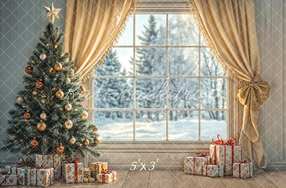 Kate Sapin de Noël Fenêtre Rideaux Cadeaux Toile de fond conçue par Emetselch - Kate Backdrop FR