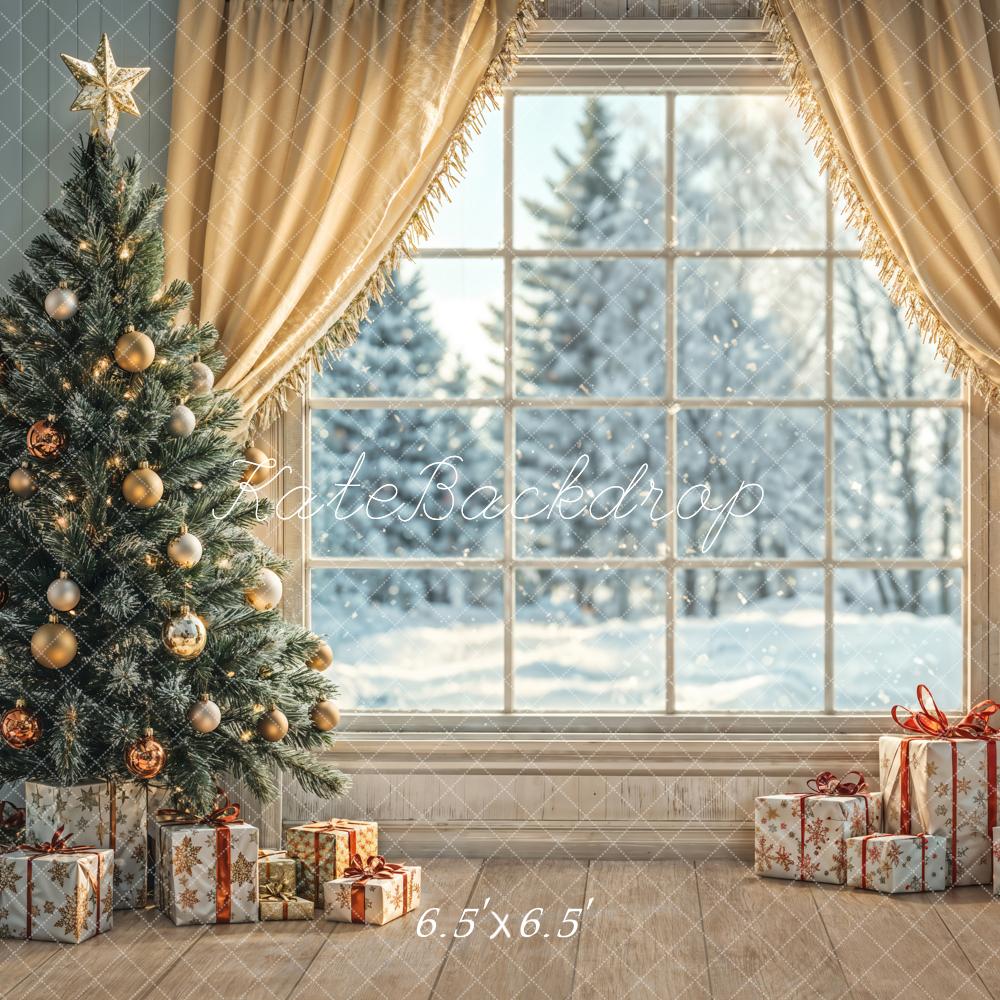 Kate Sapin de Noël Fenêtre Rideaux Cadeaux Toile de fond conçue par Emetselch - Kate Backdrop FR