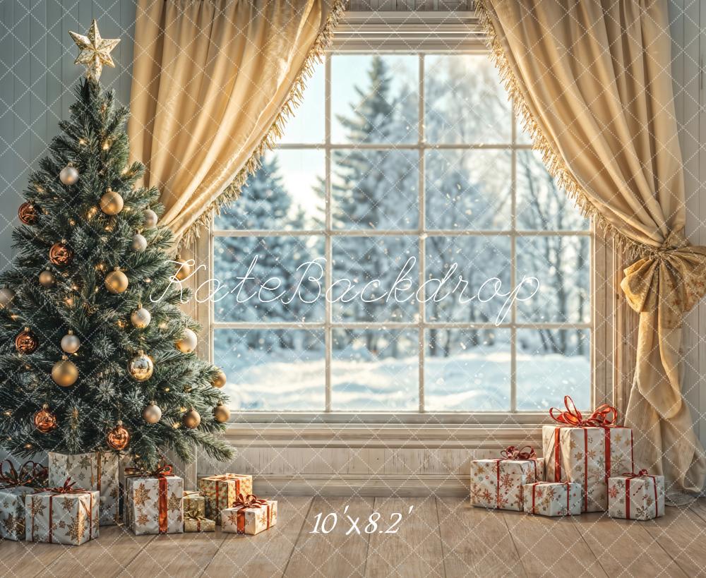 Kate Sapin de Noël Fenêtre Rideaux Cadeaux Toile de fond conçue par Emetselch - Kate Backdrop FR
