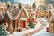 Kate Noël Maison en pain d'épice Village Neige Toile de fond conçue par Emetselch - Kate Backdrop FR