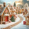 Kate Noël Maison en pain d'épice Village Neige Toile de fond conçue par Emetselch - Kate Backdrop FR