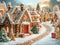 Kate Noël Maison en pain d'épice Village Neige Toile de fond conçue par Emetselch - Kate Backdrop FR