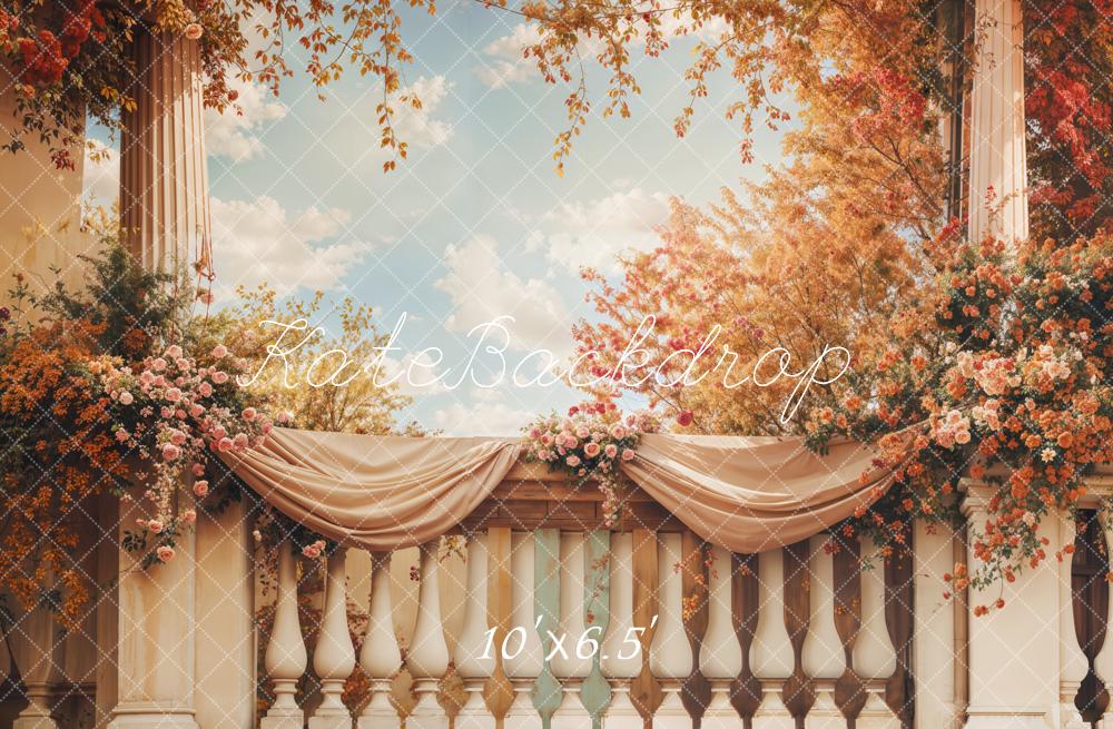 Kate Beaux-Arts Fleurs Élégant Balcon Toile de fond conçue par Emetselch - Kate Backdrop FR