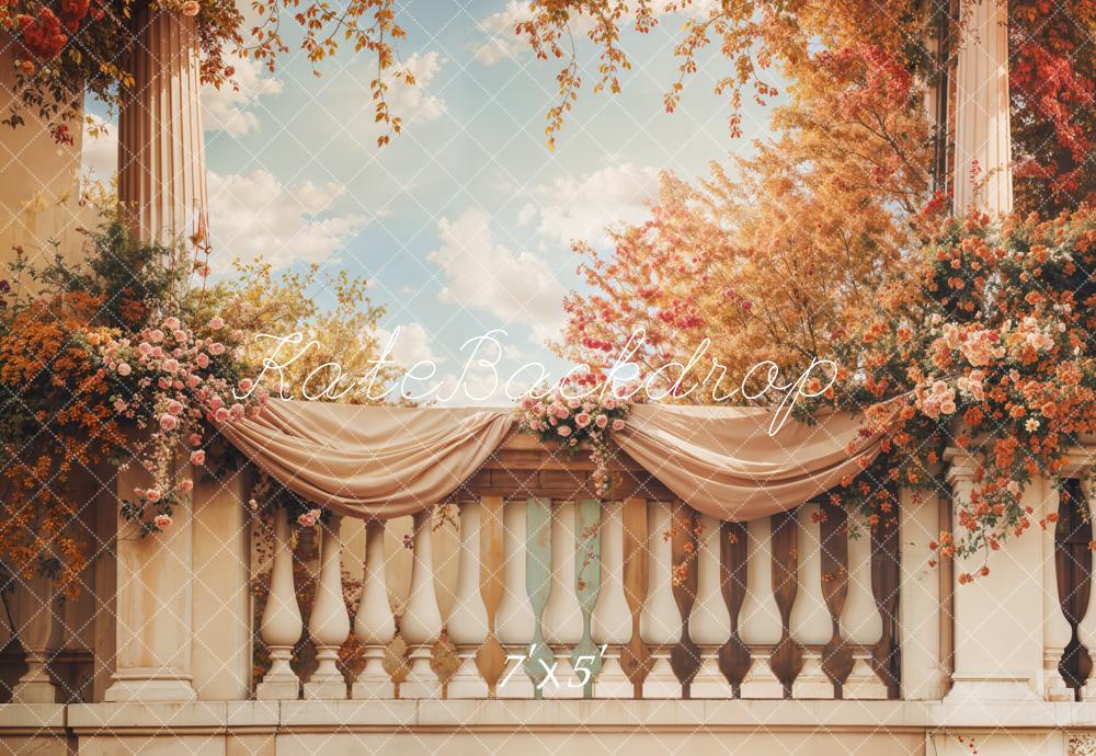 Kate Beaux-Arts Fleurs Élégant Balcon Toile de fond conçue par Emetselch - Kate Backdrop FR