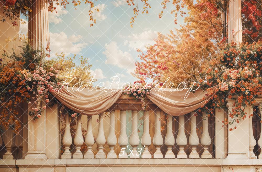 Kate Beaux-Arts Fleurs Élégant Balcon Toile de fond conçue par Emetselch - Kate Backdrop FR