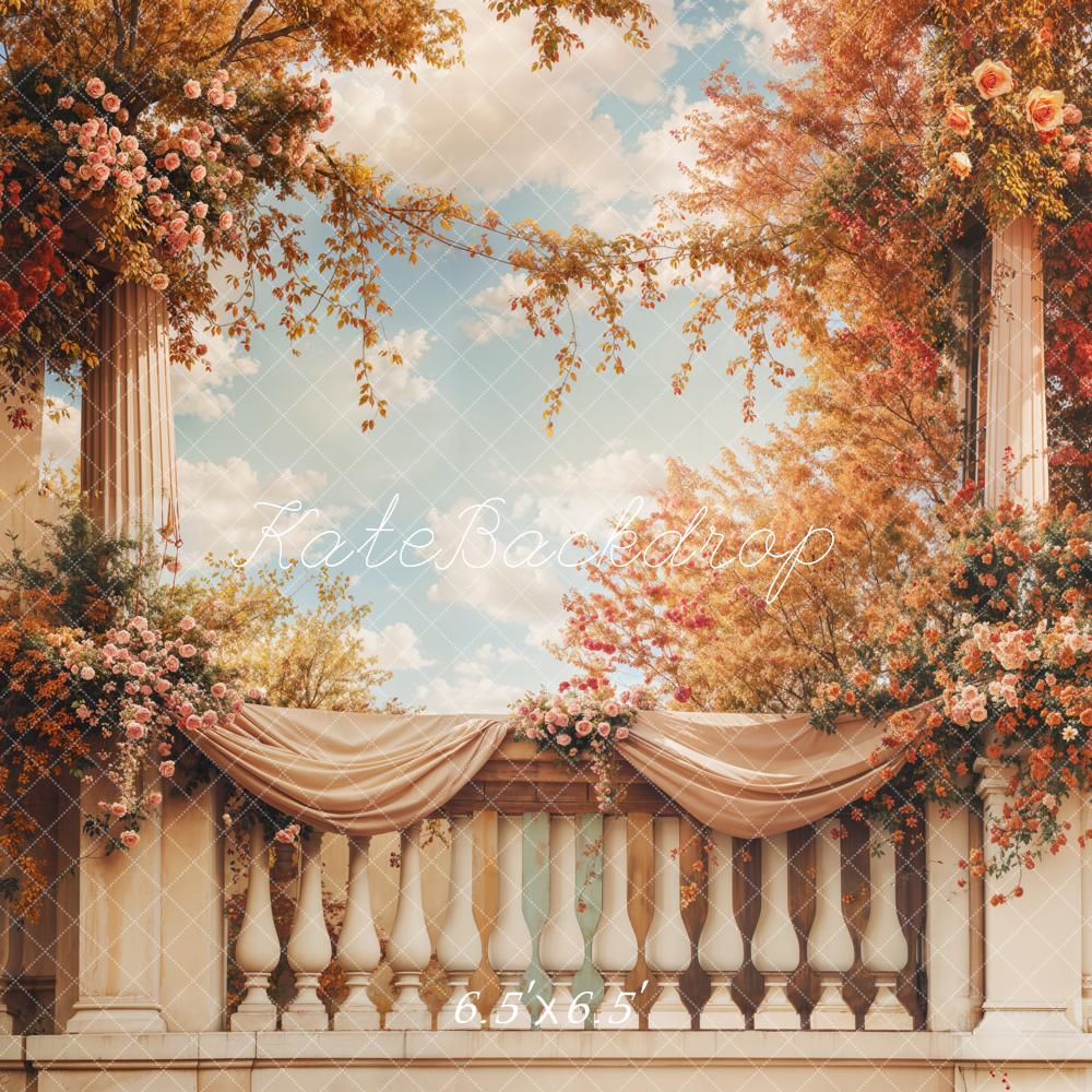 Kate Beaux-Arts Fleurs Élégant Balcon Toile de fond conçue par Emetselch - Kate Backdrop FR