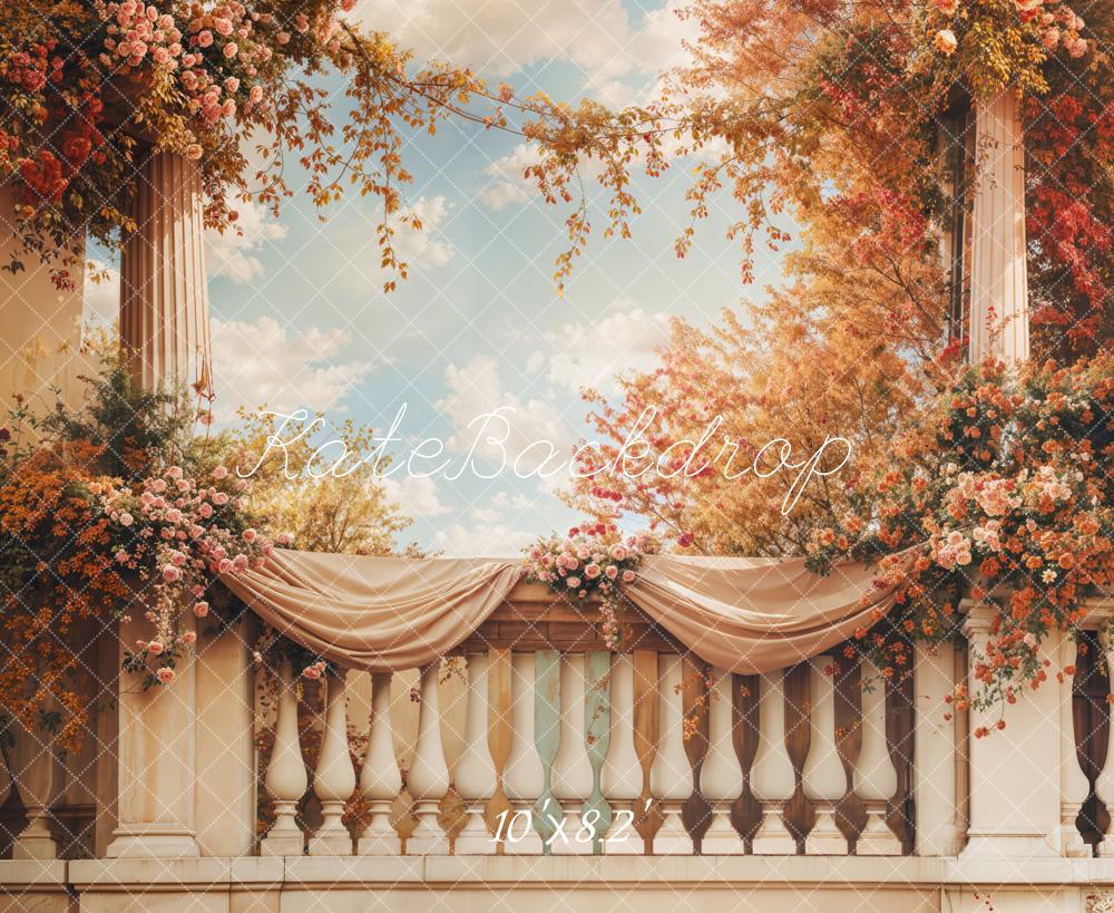 Kate Beaux-Arts Fleurs Élégant Balcon Toile de fond conçue par Emetselch - Kate Backdrop FR