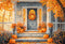Kate Automne Doré Feuille d'érable Escaliers Porte Toile de fond conçue par Emetselch - Kate Backdrop FR
