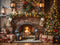Kate Noël Cheminée Vintage Mur de briques Toile de fond conçue par Emetselch - Kate Backdrop FR