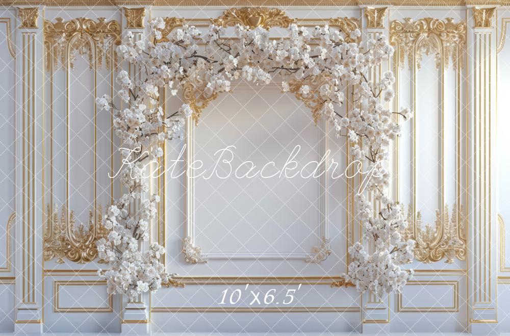 Kate Mariage Mur Vintage Fleurs Arche Toile de fond conçue par Mini MakeBelieve - Kate Backdrop FR