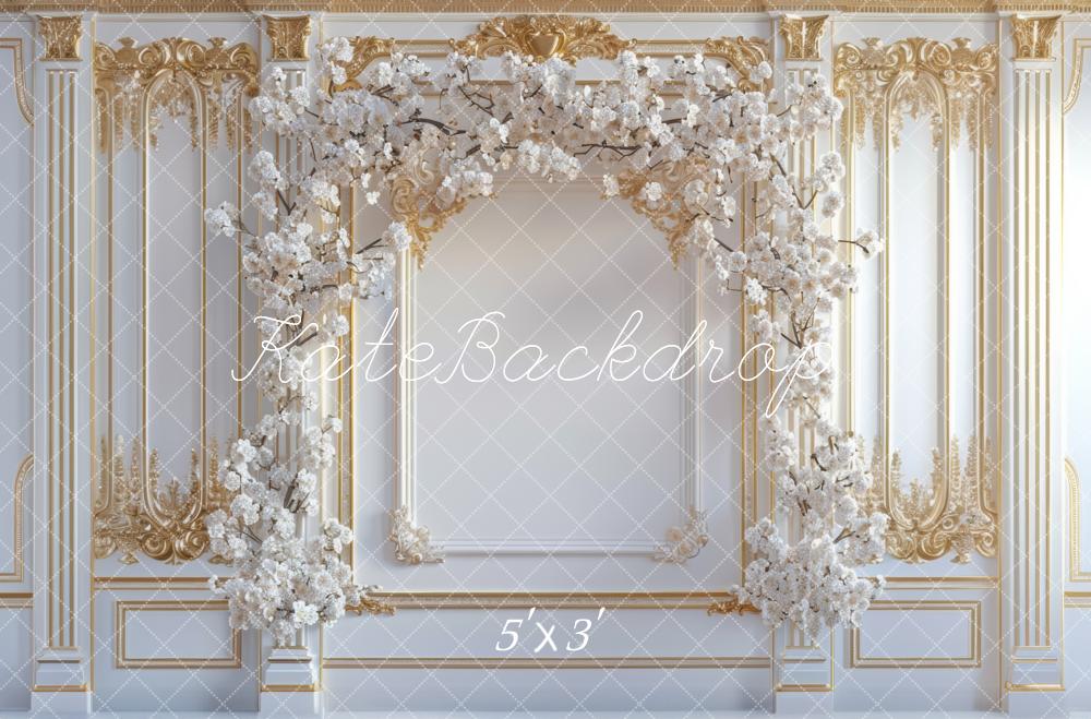 Kate Mariage Mur Vintage Fleurs Arche Toile de fond conçue par Mini MakeBelieve - Kate Backdrop FR