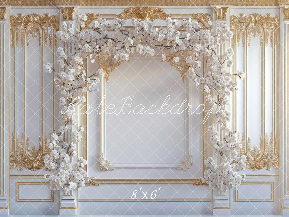 Kate Mariage Mur Vintage Fleurs Arche Toile de fond conçue par Mini MakeBelieve - Kate Backdrop FR