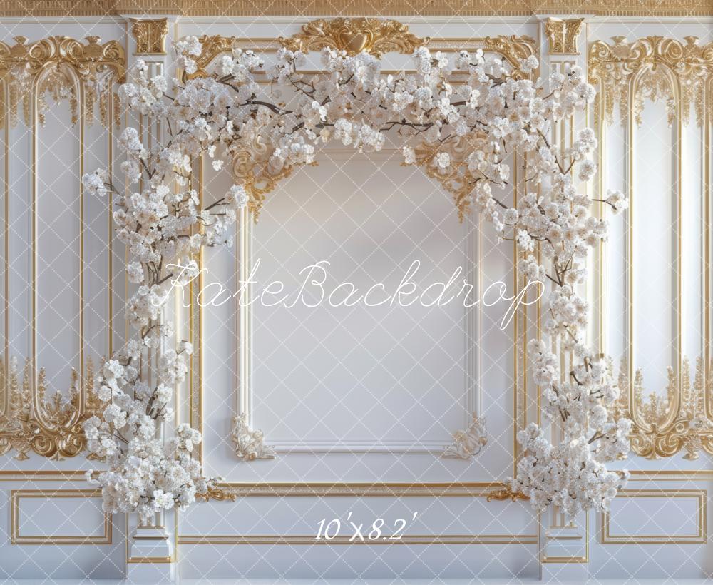 Kate Mariage Mur Vintage Fleurs Arche Toile de fond conçue par Mini MakeBelieve - Kate Backdrop FR