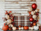 Kate Automne Plaid Citrouille Ballon Mur en bois Toile de fond conçue par Patty Robert - Kate Backdrop FR