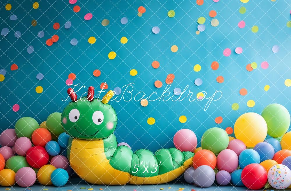 Kate Chenille faim Ballons Coloré Enfant Toile de fond conçue par Patty Robert - Kate Backdrop FR