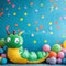 Kate Chenille faim Ballons Coloré Enfant Toile de fond conçue par Patty Robert - Kate Backdrop FR