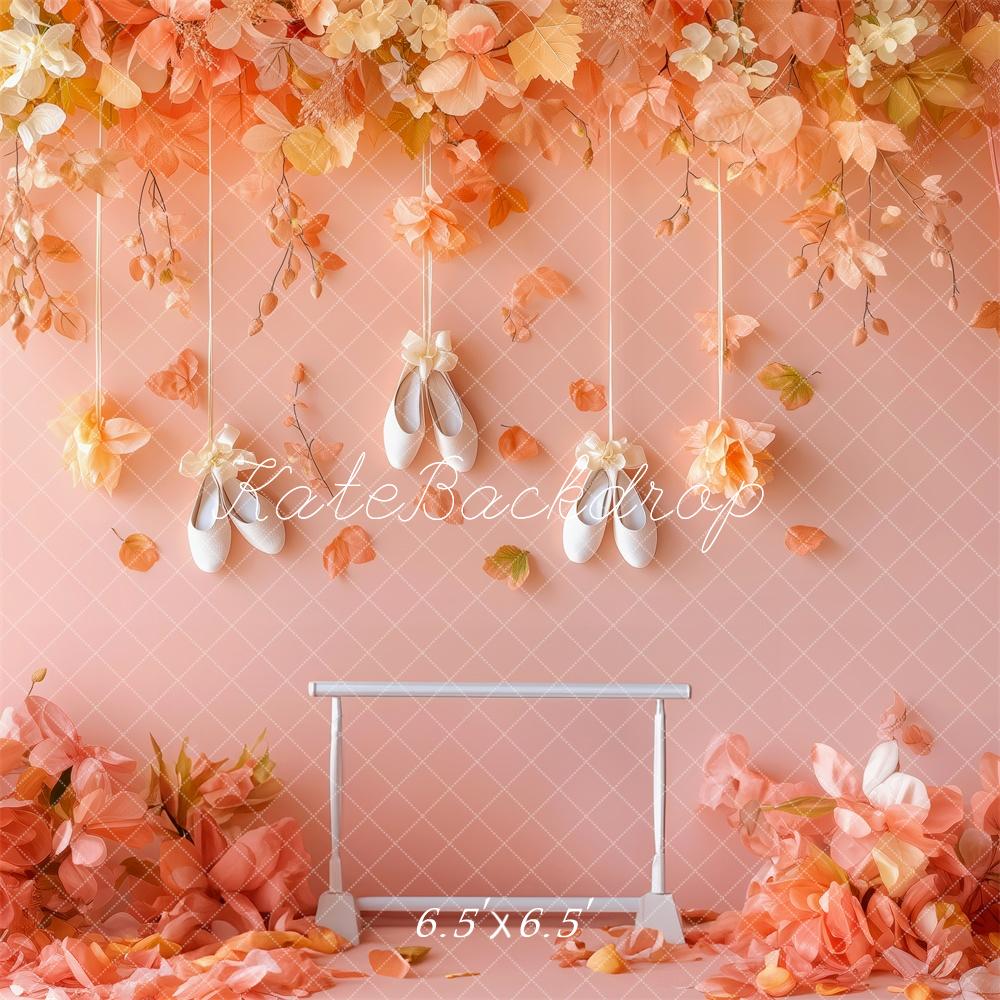 Kate Délicat Rêve de ballet Fleurs Rose Toile de fond conçue par Patty Robert - Kate Backdrop FR