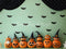 Kate Halloween Citrouilles Chauves-souris Fantôme Toile de fond conçue par Patty Robert - Kate Backdrop FR