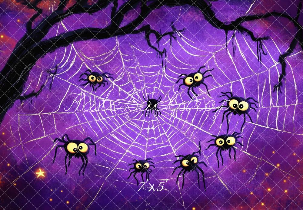 Kate Violet Toile d'araignée Halloween Toile de fond conçue par Patty Robert - Kate Backdrop FR