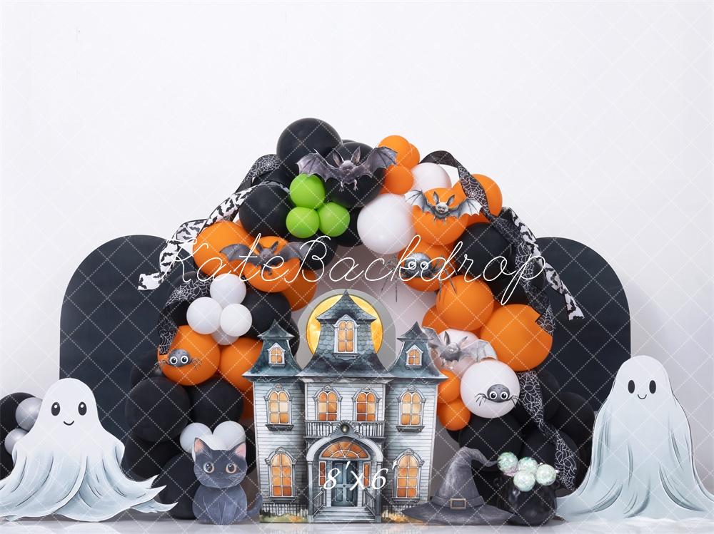 Kate Halloween Cake Smash Château Fantôme Toile de fond conçue par Mini MakeBelieve - Kate Backdrop FR