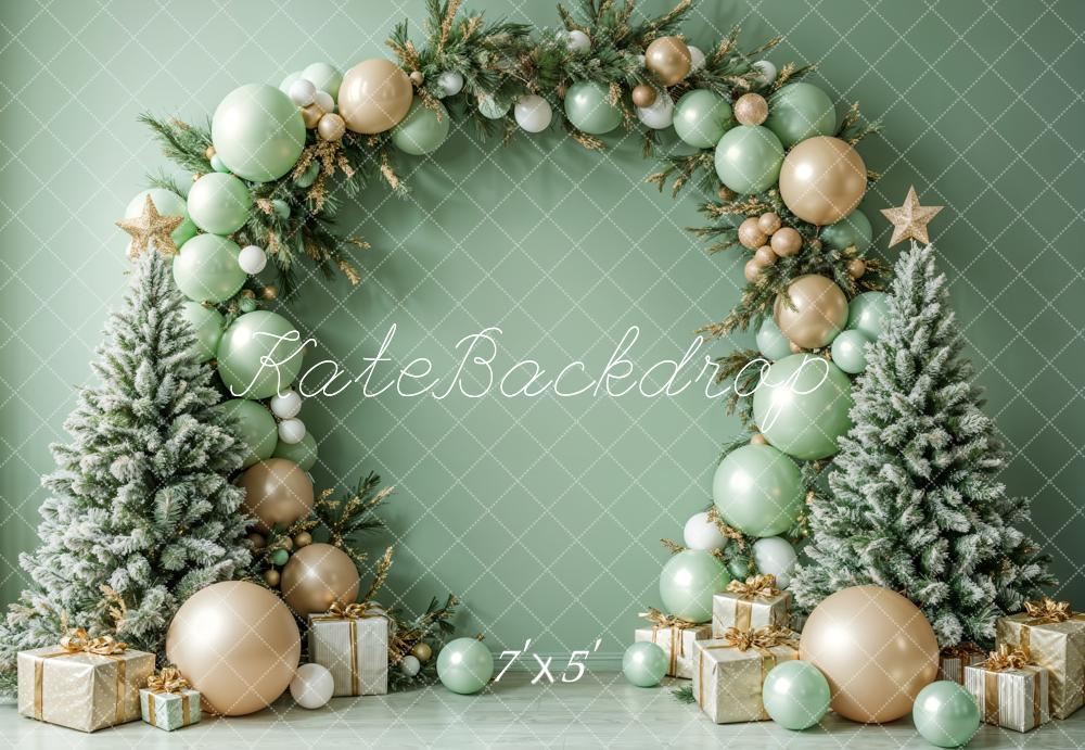 Kate Sapin de Noël Vert Arche de Ballons Toile de fond conçue par Emetselch - Kate Backdrop FR