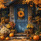 Kate Automne Citrouille Bleu Porte Toile de fond conçue par Emetselch - Kate Backdrop FR