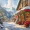 Kate Noël Village Neige Maison Montagne Toile de fond conçue par Emetselch - Kate Backdrop FR