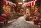 Kate Saint Valentin Boutique de Fleurs Rue Toile de fond conçue par Emetselch - Kate Backdrop FR