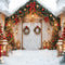 Kate Sapin de Noël Blanc Grange Porte Lumières Toile de fond conçue par Emetselch - Kate Backdrop FR