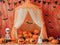 Kate Halloween Orange Tente Citrouilles Toile de fond conçue par Patty Robert - Kate Backdrop FR