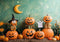 Kate Halloween Citrouilles Épouvantail Fantôme Toile de fond conçue par Patty Robert - Kate Backdrop FR