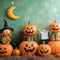 Kate Halloween Citrouilles Épouvantail Fantôme Toile de fond conçue par Patty Robert - Kate Backdrop FR